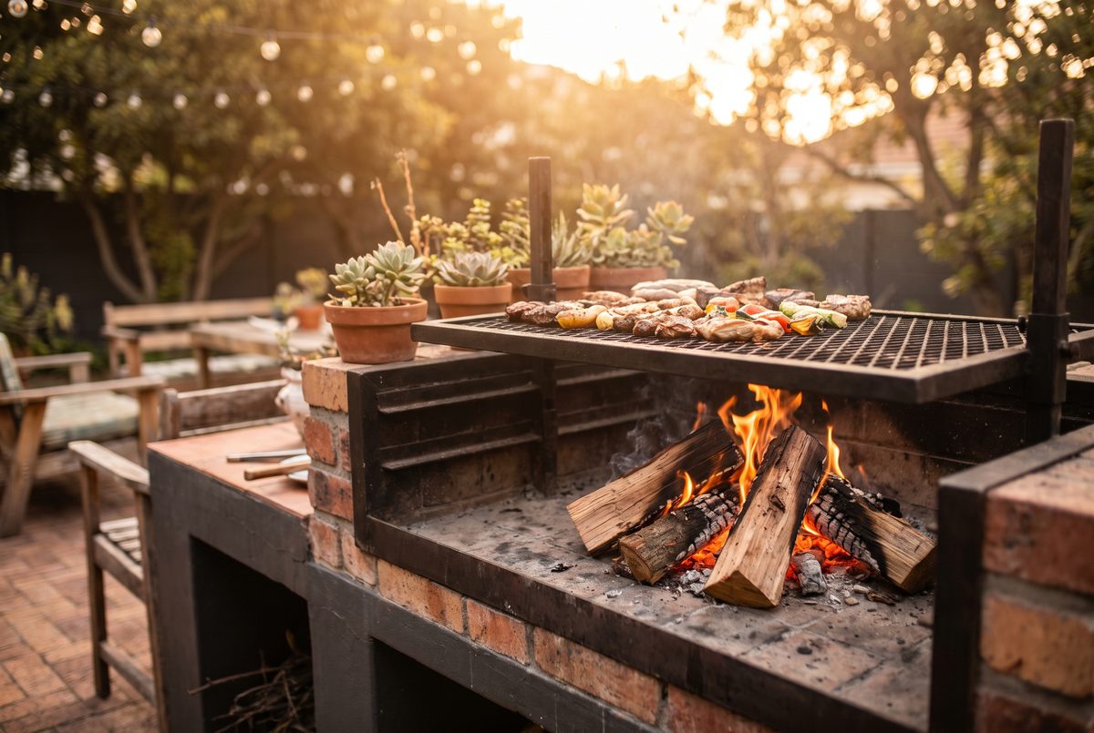 Braai burning with dense hardwood coals