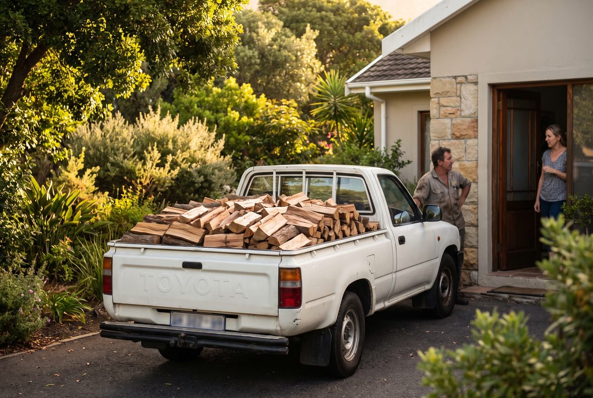 WoodDrop bakkie delivering firewood in Cape Town